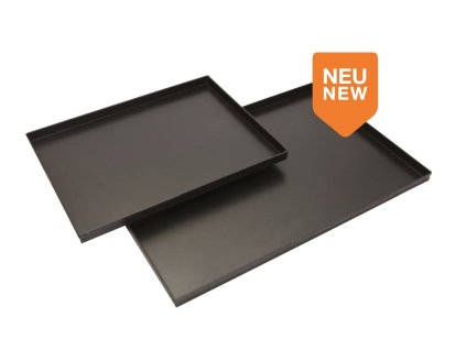 Plech na pizzu, 300 x 400 x 25 mm, modrá oceľ, SCHNEIDER