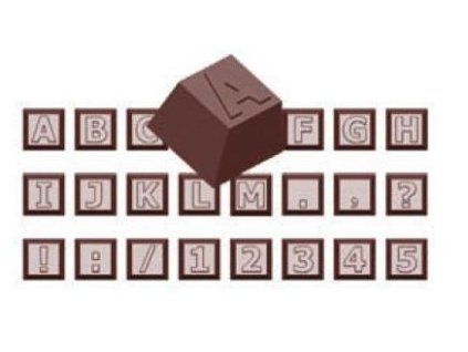 Forma na čokoládu, část abecedy + čísla , Chocolate World