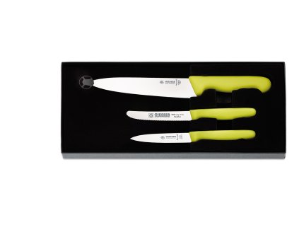 Súprava troch nožov v darčekovej kazete, limetková farba, GIESSER