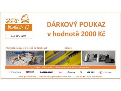 Dárkový poukaz v hodnotě 2000 Kč