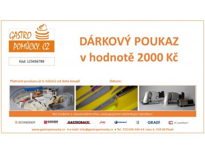 Dárkový poukaz v hodnotě 2000 Kč