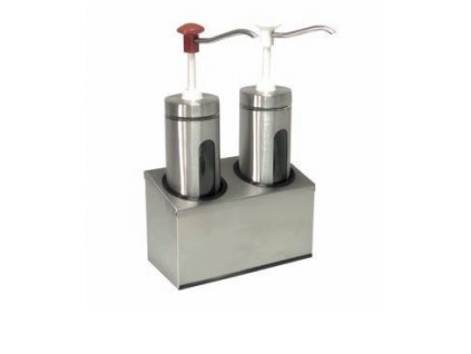 Sada dvou dávkovačů s nerezovým pláštěm a průzorem, 2 x 2 litry