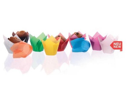 Zelené papírové košíčky na muffiny "Tulipán" 55 mm, 200 ks