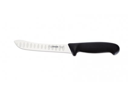 Nůž stahovací s výbrusy v čepeli, délka ostří 18 cm, černý, GIESSER