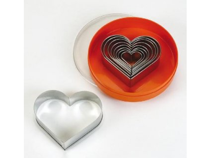 Sada vykrajovátek 9 ks, hladké srdce, SCHNEIDER