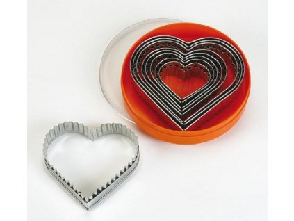 Sada vykrajovátek 9 ks, vroubkované srdce, SCHNEIDER