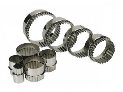 Sada vykrajovátek 9 ks, oboustranné: hladké / vroubkované kolečko