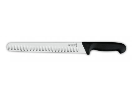 Nůž na šunku a uzeniny s výbrusy v čepeli, černý, délka ostří 25 cm, GIESSER