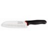 Nůž japonského typu SANTOKU s výbrusy v čepeli, černý, délka ostří 18 cm, GIESSER - PrimeLine