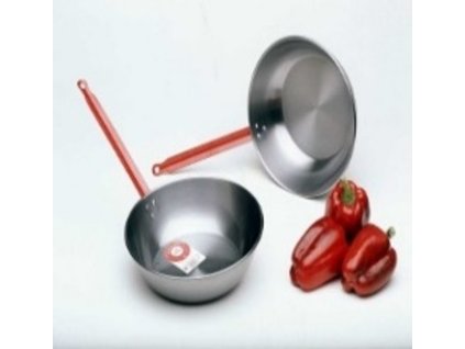 LA IDEAL - Panvica HLBOKÁ z leštenej uhlíkovej ocele s rukoväťou - liter: 1,3 - Ø Cm 22