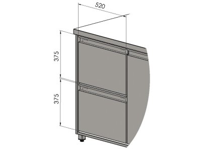 Blok 2 zásuviek - 315+315 mm