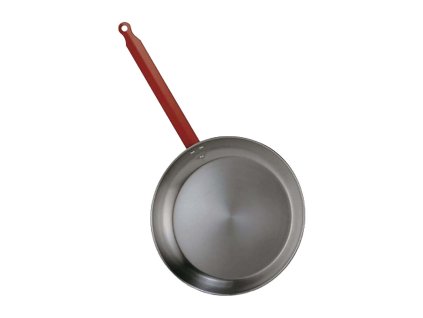 LA IDEAL - Plytká panvica z leštenej uhlíkovej ocele s rukoväťou -   Cm 36