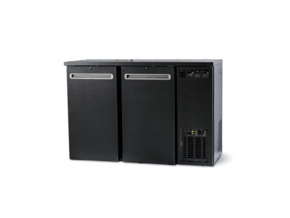 Dvojdverový chladiaci stôl na nápoje - čierny