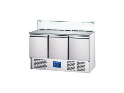 Trojdverový pizzastôl STALGAST - 8x GN1/6 s vitrínou