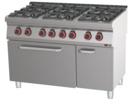 REDFOX Plynový sporák s el. troubou 6 zón - SPT 70/120 21 GE