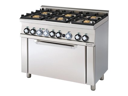 RM - CF6-610GEM Sporák kombinovaný se statickou elektrickou troubou GN 1/1 - 6x hořák