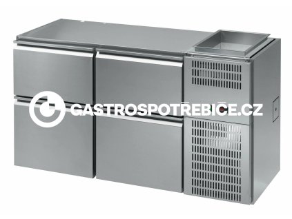 stul chladici barovy regd 204e 2 sekce delka 1580mm s chlazenou vanou na napoje