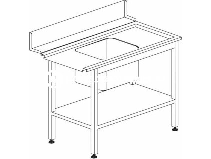 stul vstupni s drezem s polici 1200 x 730 x 850 mm