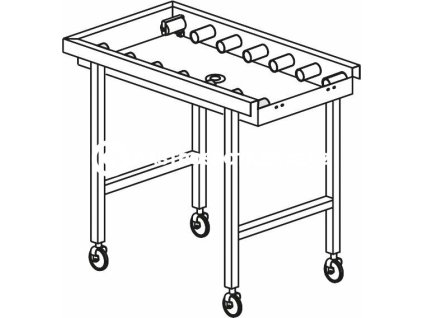 stul valeckovy pojizdny s vanou 1100 x 650 x 850 mm