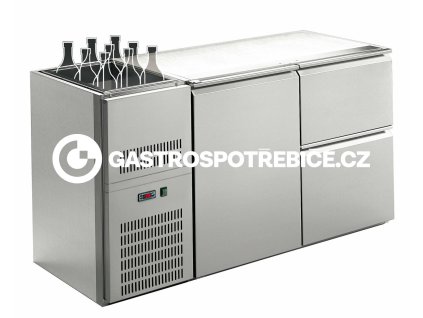 stul chladici barovy regd 220e 2 sekce delka 1580mm s chlazenou vanou na napoje