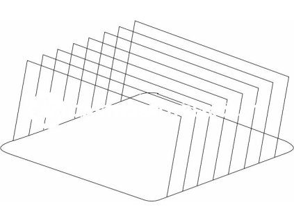 drzak plechu a podnosu nerez 300 x 465 x 210 mm roztec 48 mm