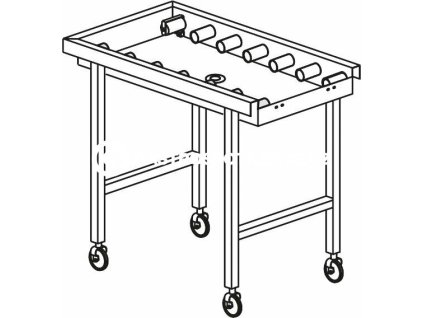 stul valeckovy pojizdny s vanou 1640 x 650 x 850 mm