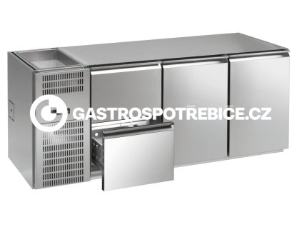 stul chladici barovy regs 322e 3sekce delka 2150mm s chlazenou vanou na napoje