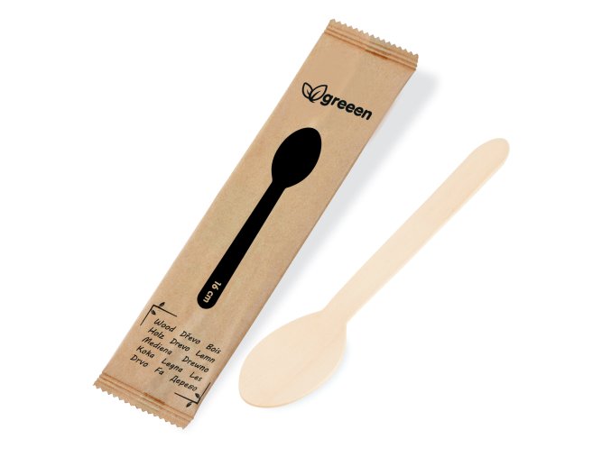 Lyžica z dreva 16cm hygienicky balená [100ks]