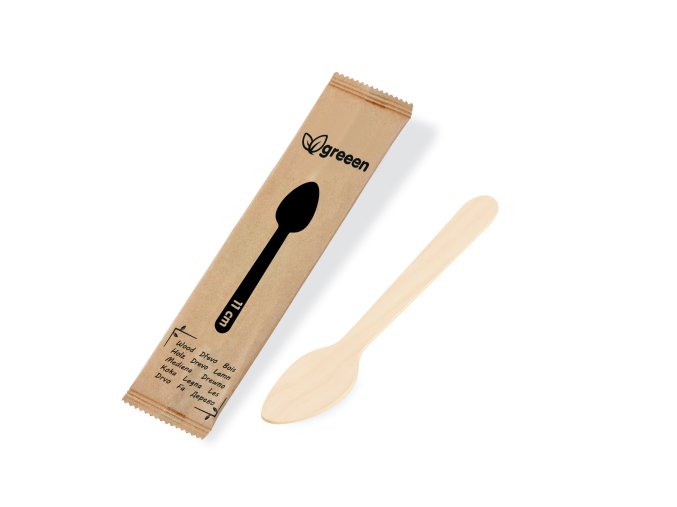 Lyžička z dreva 11cm hygienicky balená [100ks]