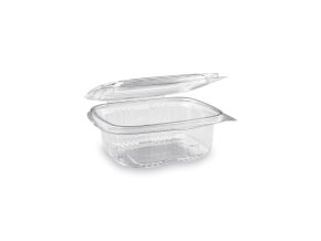 Miska hranatá priehľadná s viečkom PET 375ml [50ks]