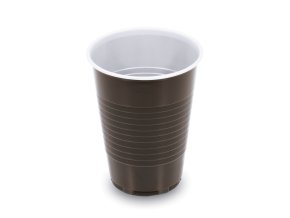 Pohár kávový hnedo-biely 180ml PP