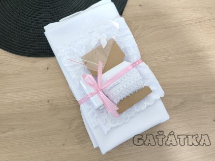 Sada na ušití dámského prádla s krajkou - bílá