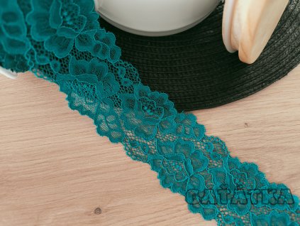 Elastická krajka 5,5cm - smaragdová
