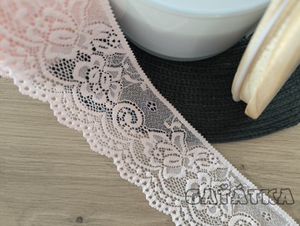 Elastická krajka 6,8cm - tělová