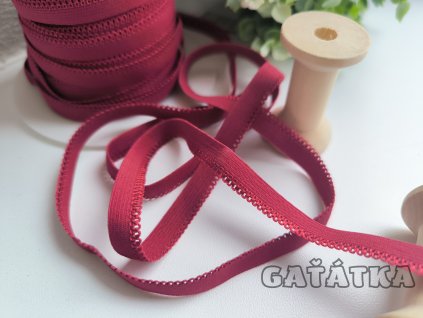 Elastická lemovací pruženka šíře 10mm - vínová