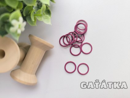 Kroužek podprsenkový 12mm - kov - vínová