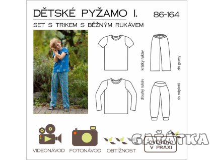 střih dětského pyžama