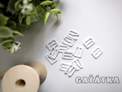 Háček ramínkový 10mm - kov - bílá