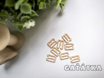 Háček ramínkový 10mm - kov - béžová