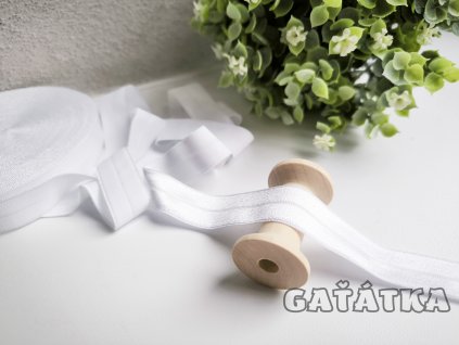 Lemovací půlená pruženka 19mm - bílá