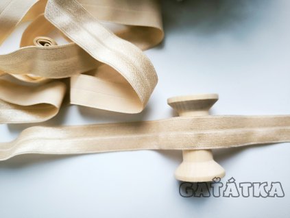 Lemovací půlená pruženka 19mm - světle béžová