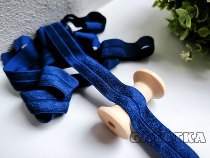 Lemovací půlená pruženka 19mm - královsky modrá