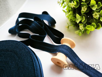 Lemovací půlená pruženka 19mm - tmavě modrá