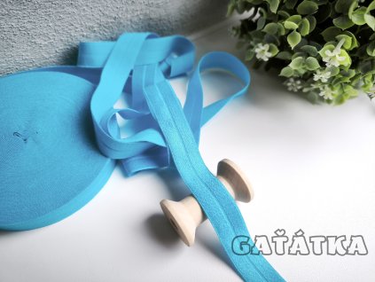 Lemovací půlená pruženka 19mm - světle modrá