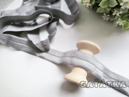 Lemovací půlená pruženka 19mm - stříbřitě šedá