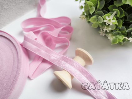 Lemovací půlená pruženka 19mm - světle růžová