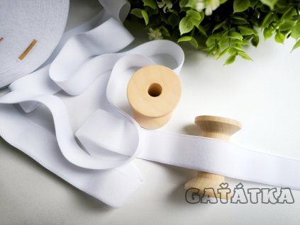 Pruženka hladká do pasu 20mm - bílá