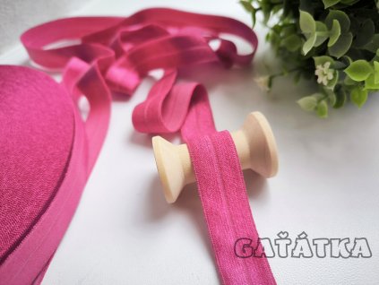Lemovací půlená pruženka 19mm - fuschiová