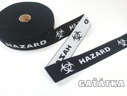 Pruženka/ guma do boxerek 35mm - BIO HAZARD - bílý text