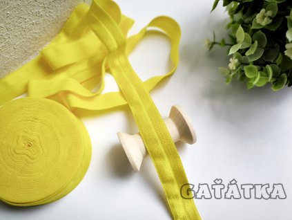 Lemovací půlená pruženka 19mm - žlutá